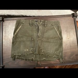Free People army green Jean mini skirt SIZE 25